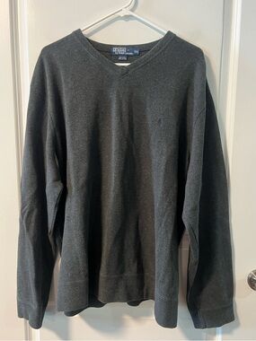 Polo by Ralph Lauren Men's Charcoal V-Neck Sweater